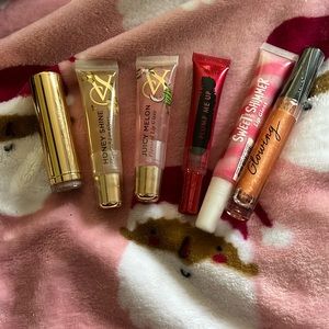 SIX lipsticks/lipglosses in various shades